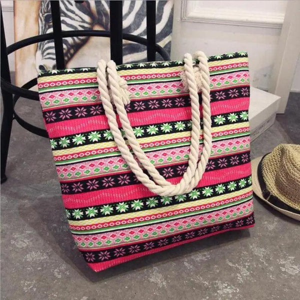 Eye-Catching Fashionable Folding Women Big Size Handbag Ladies Casual Flower Printing Canvas Graffiti Shoulder Bag