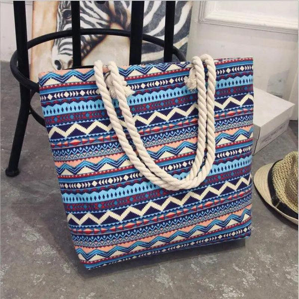 Eye-Catching Fashionable Folding Women Big Size Handbag Ladies Casual Flower Printing Canvas Graffiti Shoulder Bag