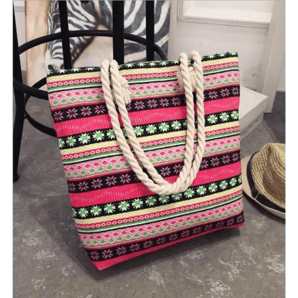 Eye-Catching Fashionable Folding Women Big Size Handbag Ladies Casual Flower Printing Canvas Graffiti Shoulder Bag