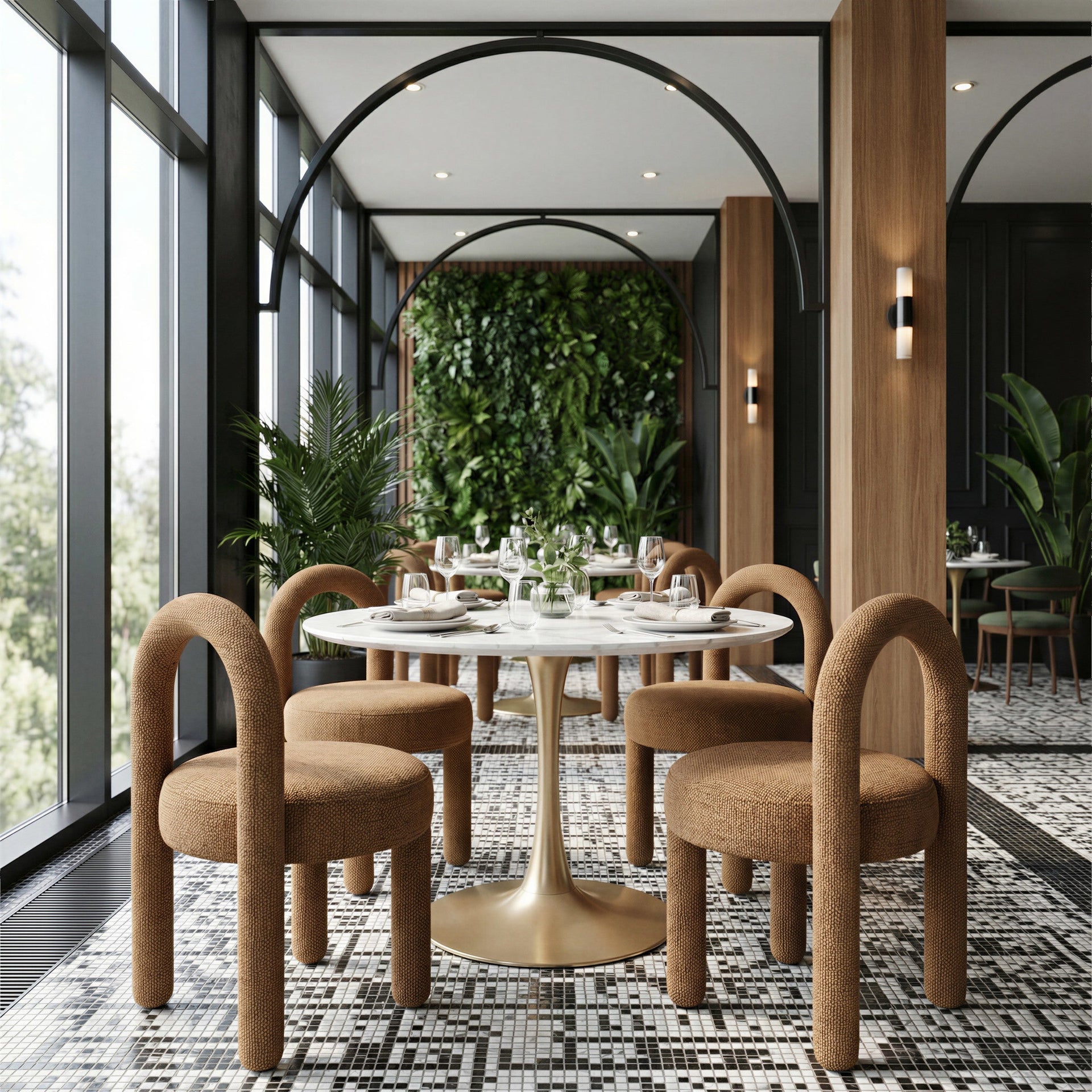 Opus Dining Table White & Gold