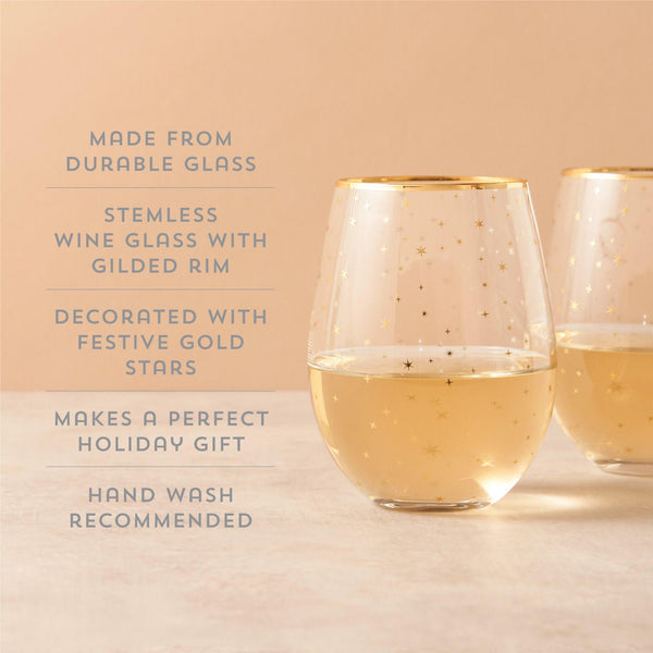 Starlight Stemless Wine Glasses, Set of 2