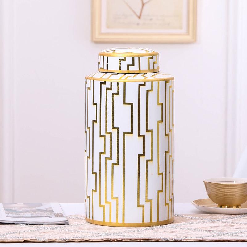 Ceramic White and Gold Food Storage Jars