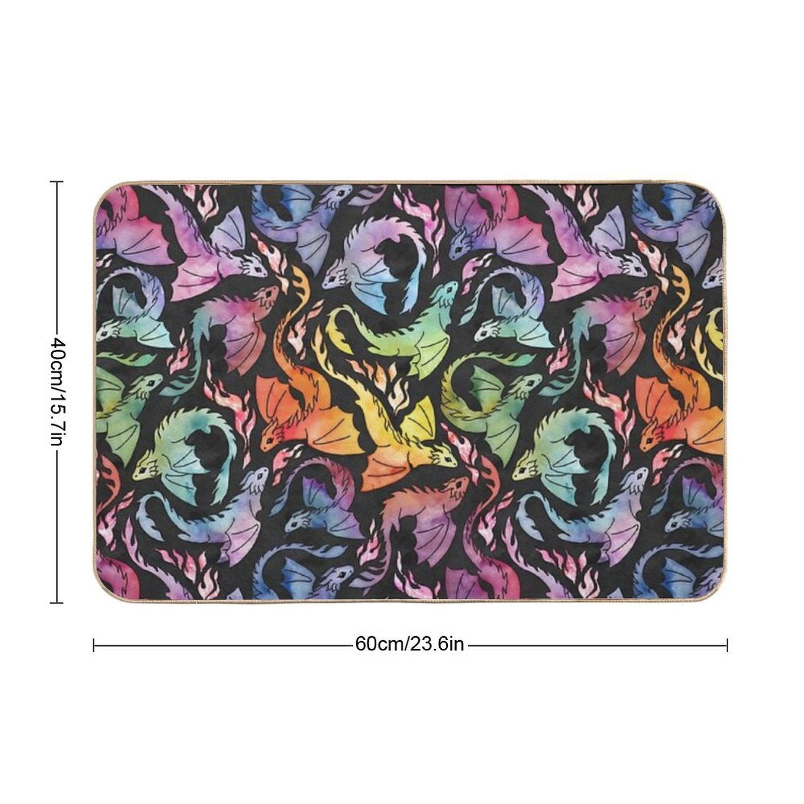 Dragon Fire Dark Rainbow Bath Mat