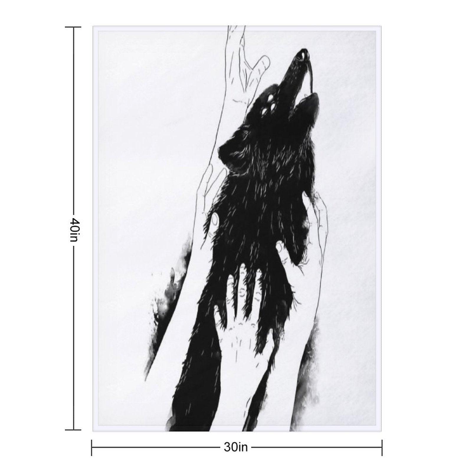 Wolves of Paris Throw Blanket