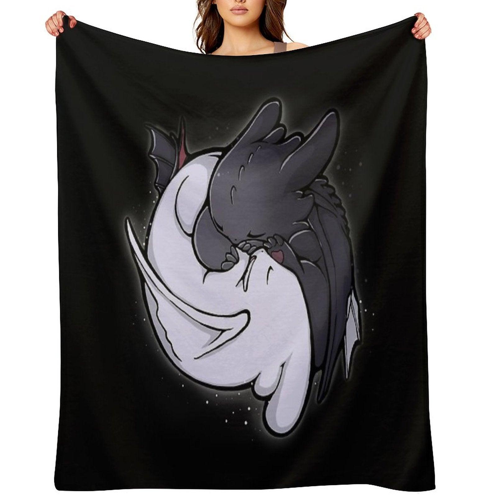 Toothless And Light Fury Hugging Throw Blanket