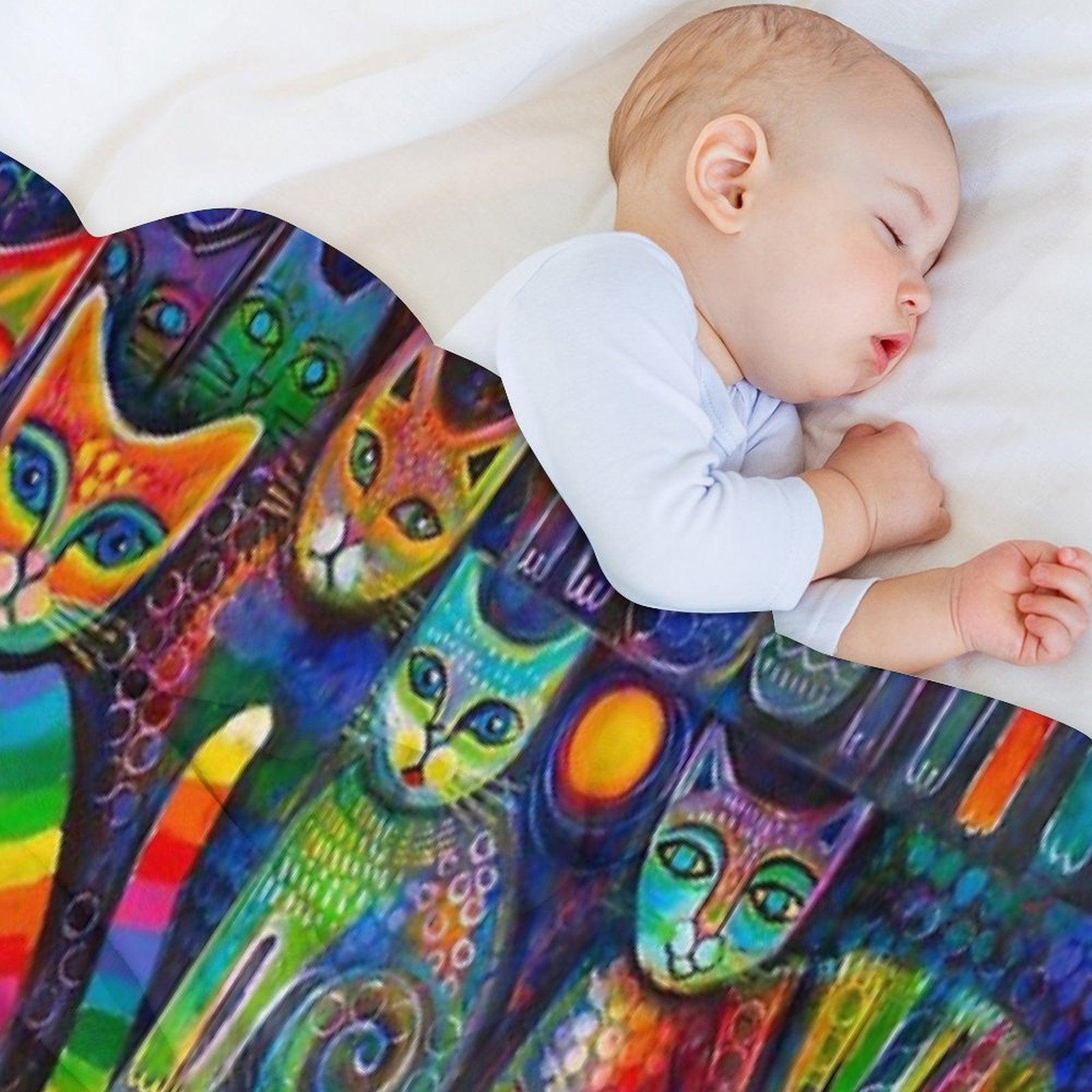 Rainbow Cats Acrylics Throw Blanket