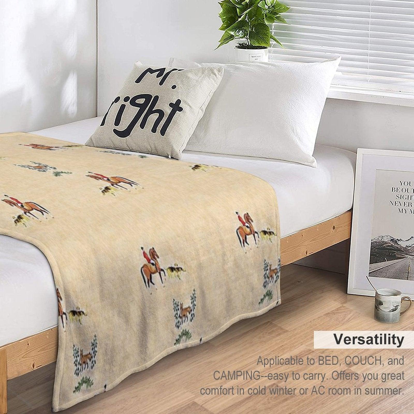 English Country Foxhunt Throw Blanket
