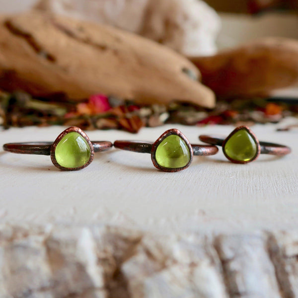 Peridot Copper Ring - Open Hearted Growth and Renewal | By Blackbird & Sage