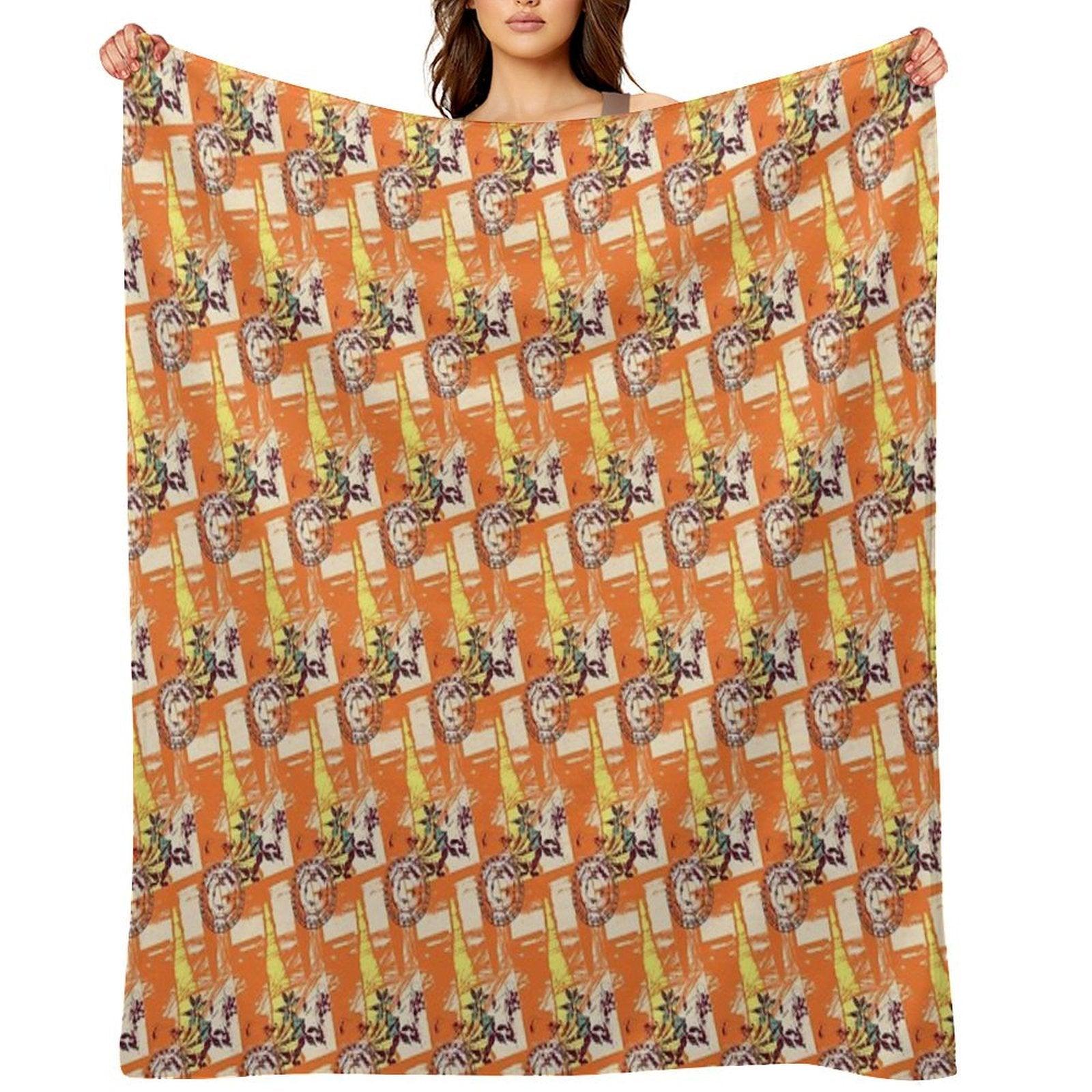 Abstract Flower Pattern Throw Blanket