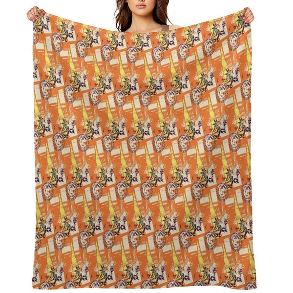 Abstract Flower Pattern Throw Blanket