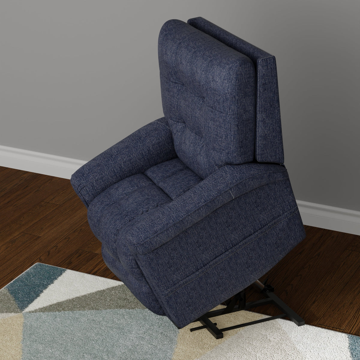 Velour Power Lift Chair in Lugano Indigo