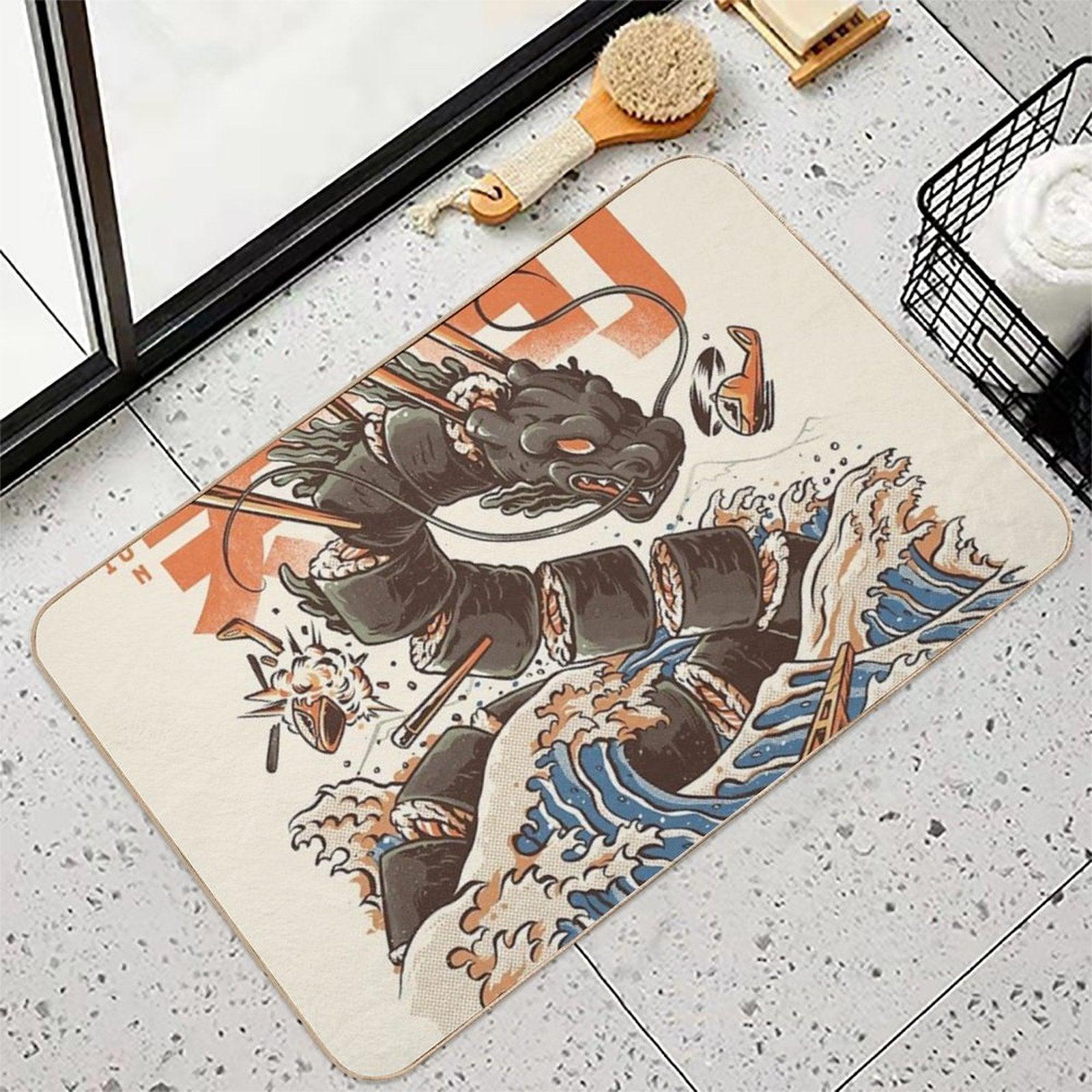 Great Sushi Dragon  Repositionable Bath Mat