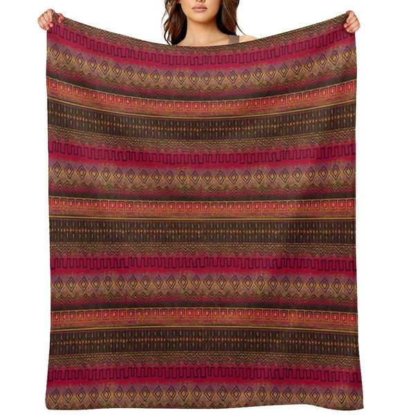 Earthy African Ombre Mud Cloth Wrinkle-free Throw Blanket