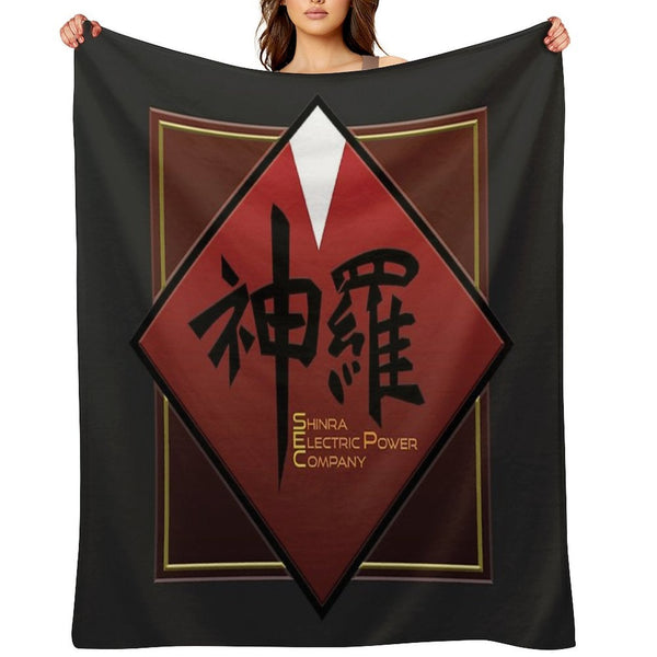Shinra Electric Power Company Final Fantasy 7 神羅 Easy Care Throw Blanket