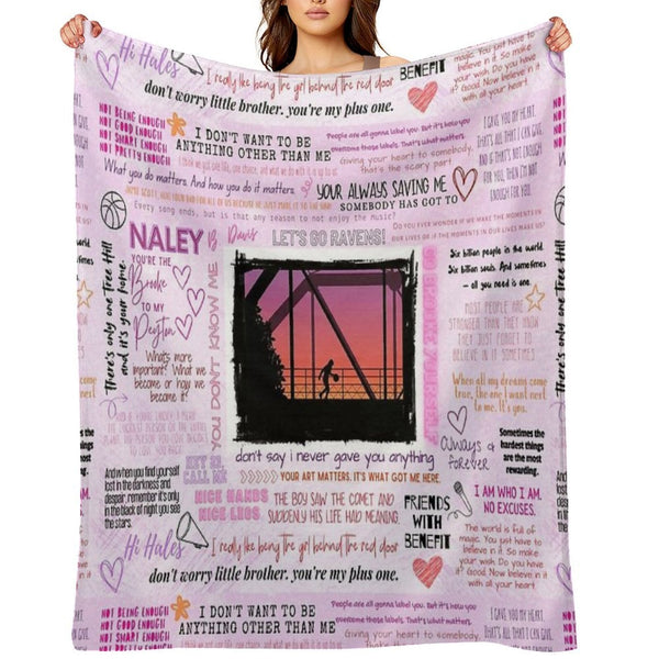 One Tree Hill Quotes Collage – Iconic TV Show Moments Design All-season Throw Blanket