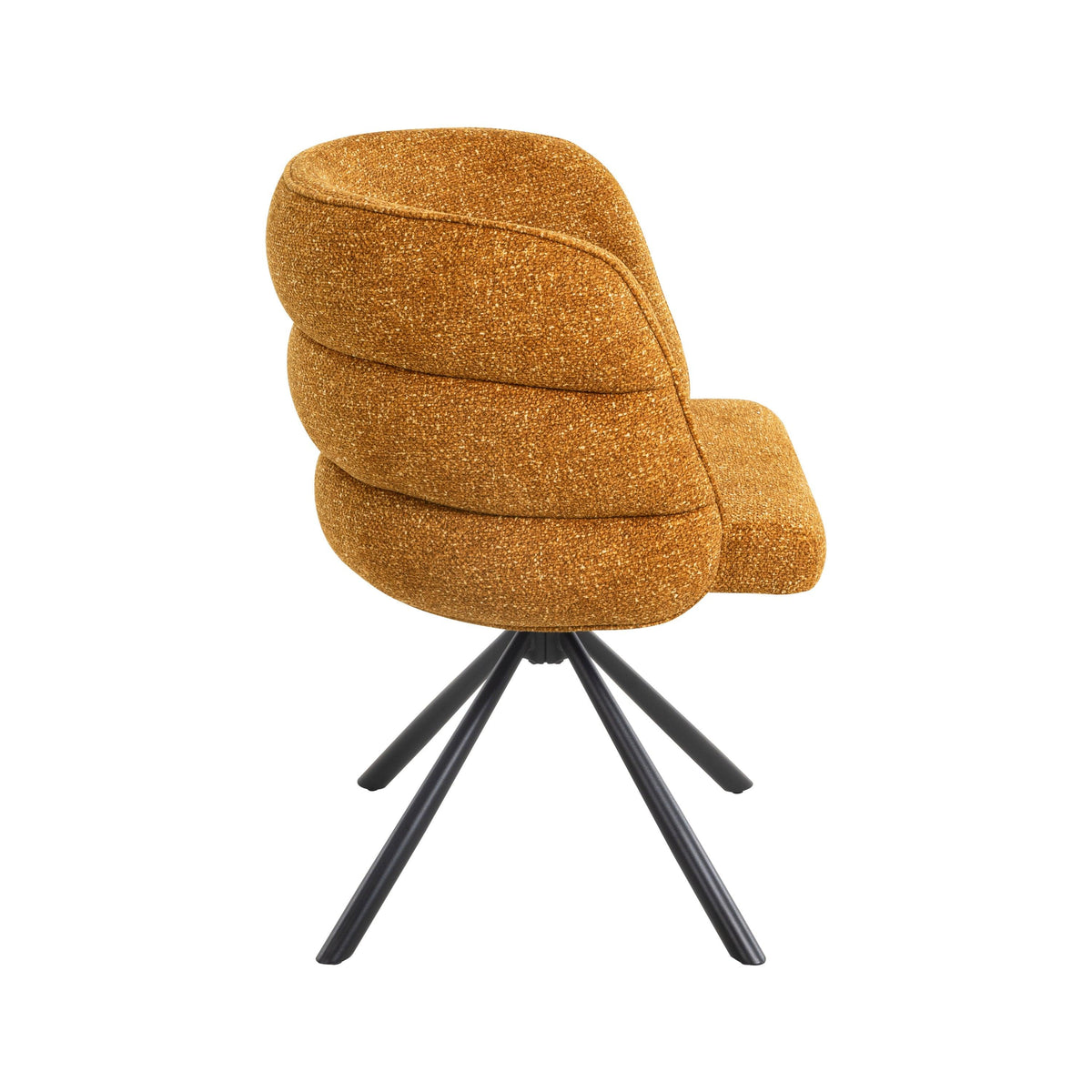 Modern 270° Swivel Upholstered Desk Chairs Set of 2 in Orange, Chenille Fabric with Metal Base for Home Office, Bedroom, Or Living Room
