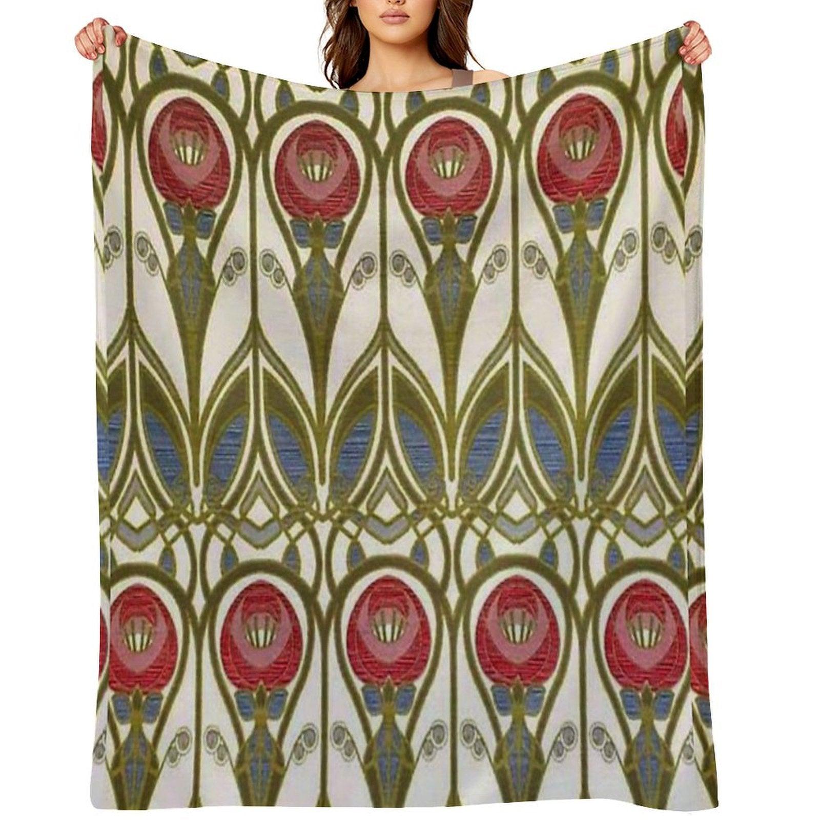 Charles Rennie Mackintosh Design Throw Blanket