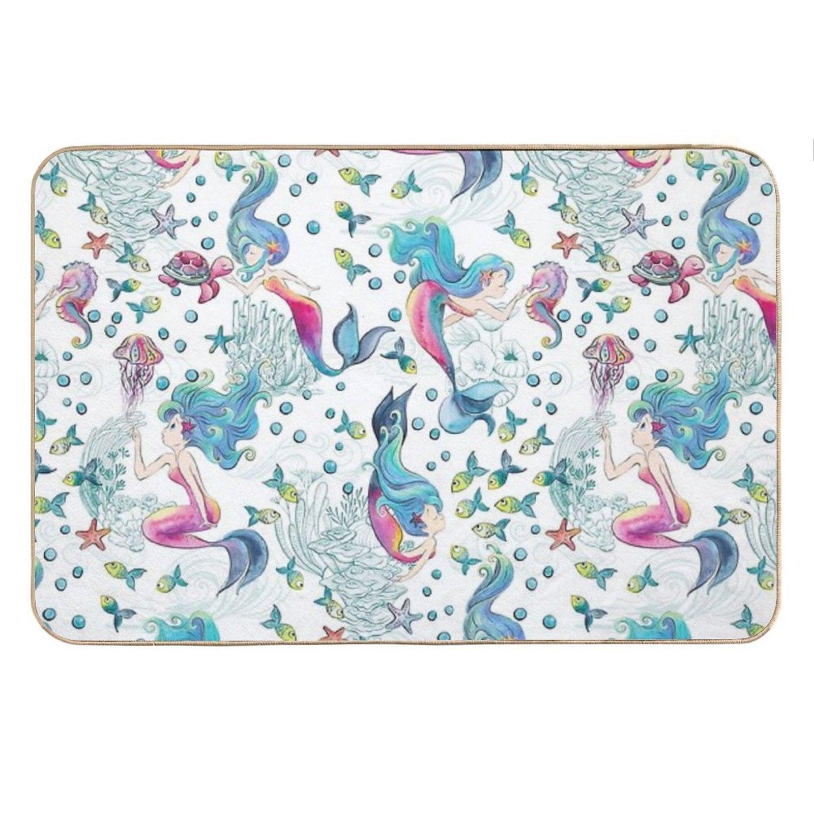 Modern Mermaid Toile Bath Mat
