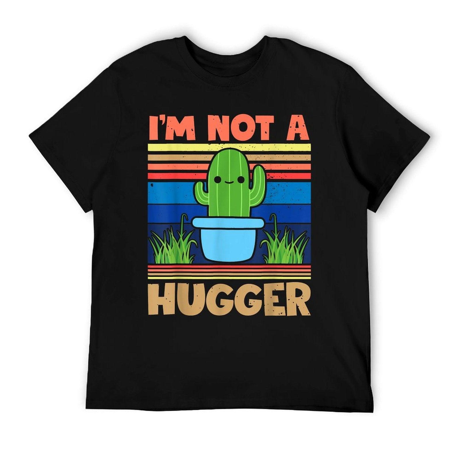 Im Not A Hugger Cactus Gifts Im Not A Hugger Cactus, Men's Unisex, Black, Small,, Graphic, Crew Neck, Classic Fit, Pullover, T-Shirt