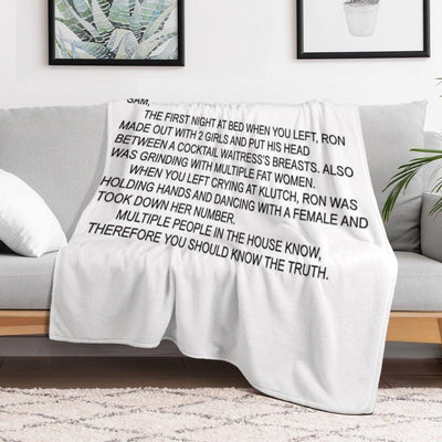 Anonymous Letter to Sammi Throw Blanket