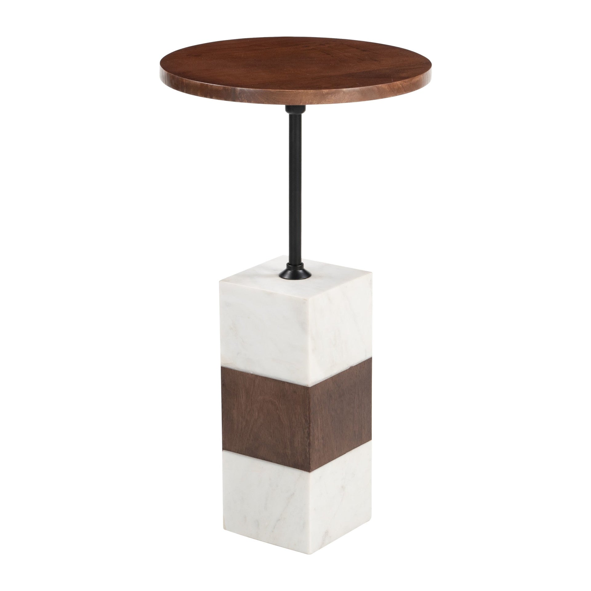 Stuk Side Table Brown & White