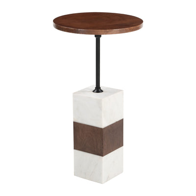 Stuk Side Table Brown & White