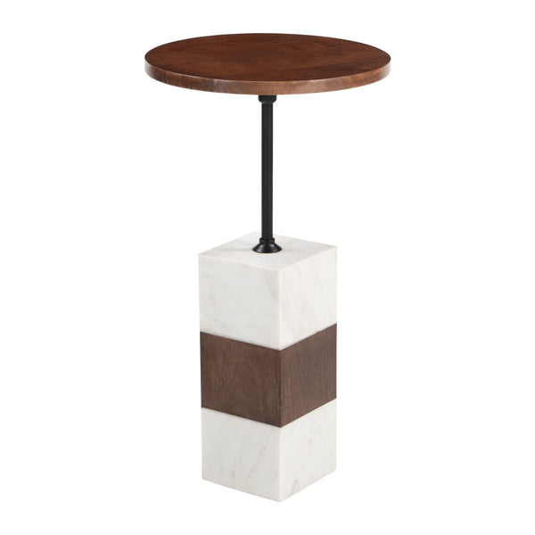 Stuk Side Table Brown & White