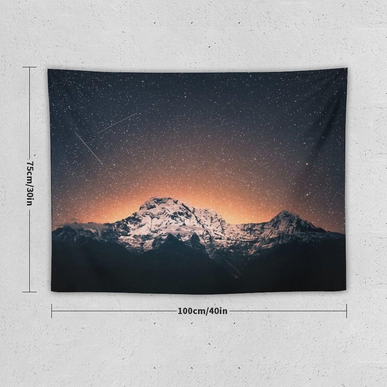 Star Mountain Milky Way Night Tapestry