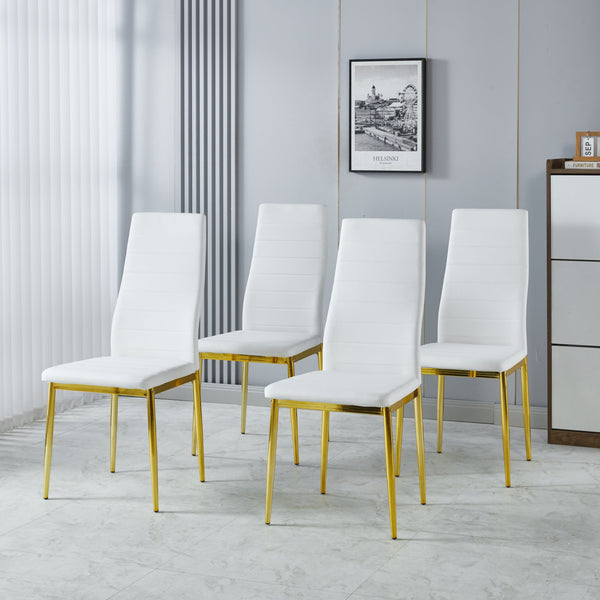 chair  set of 4,GOLDEN COLOR LEG,WHITE SEAT