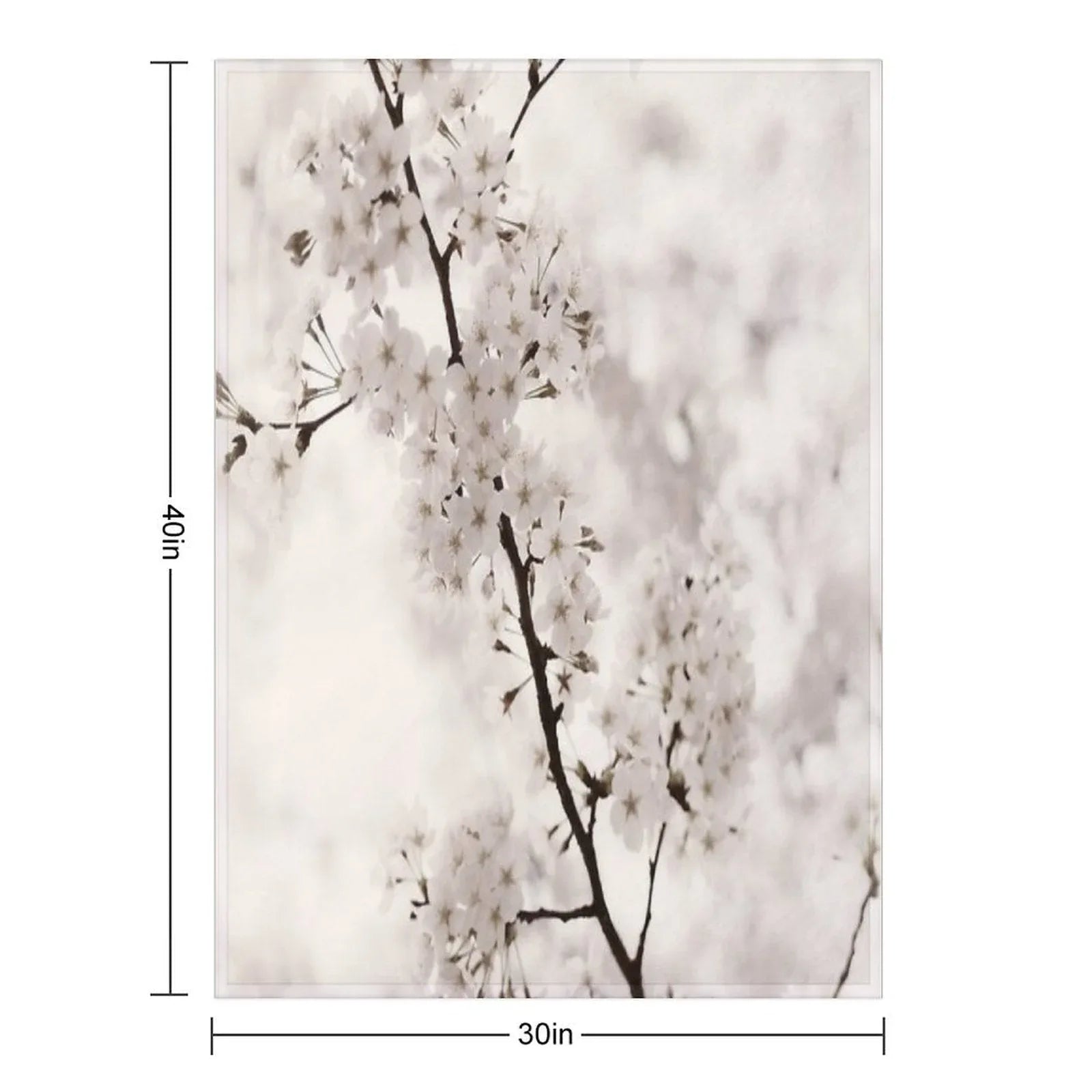 Cherry Blossom Artistic Closeup Sepia Toned Art Photo Print Throw Blanket