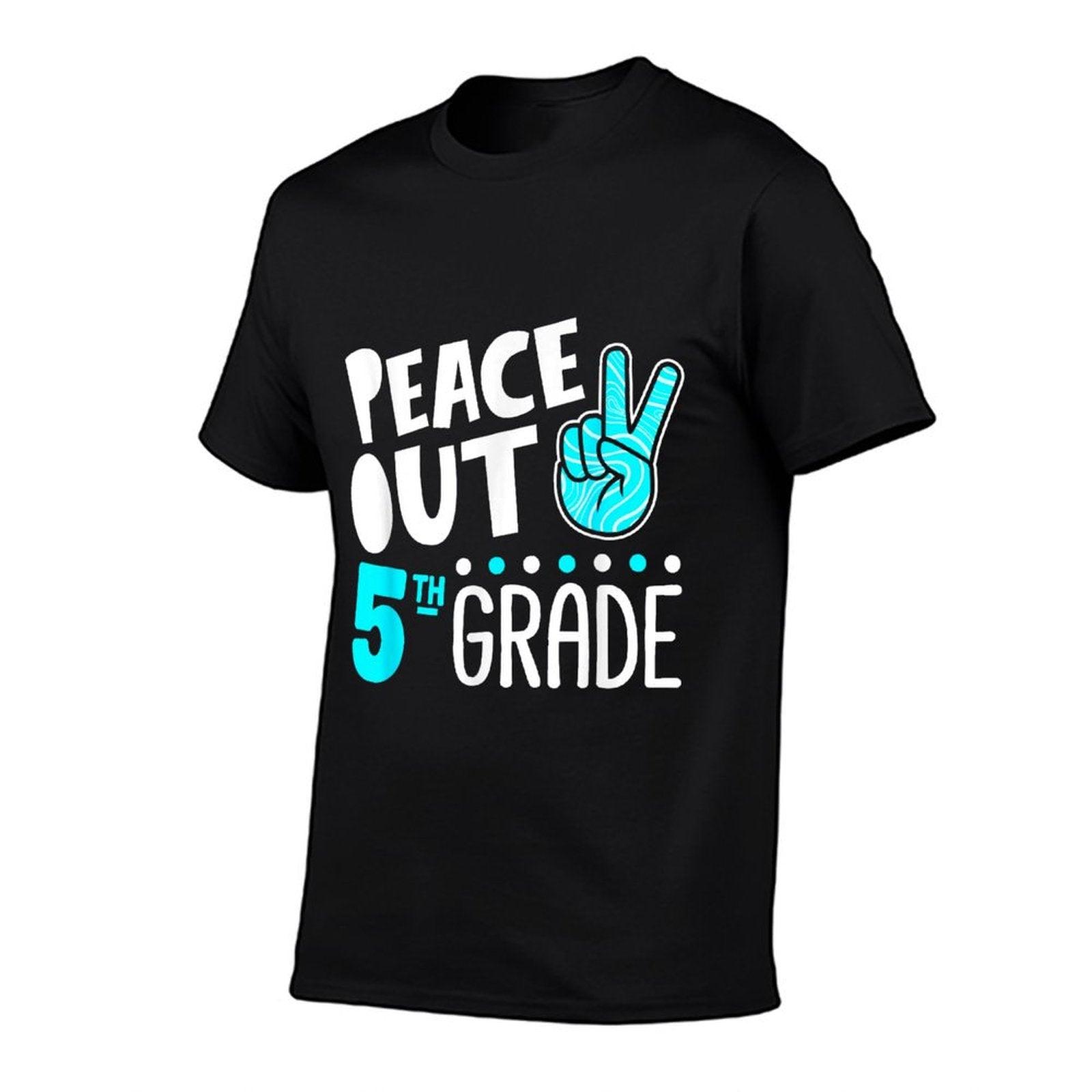 Peace Out 5th Grade Graduation Last Day School 2025 Funny T-Shirt