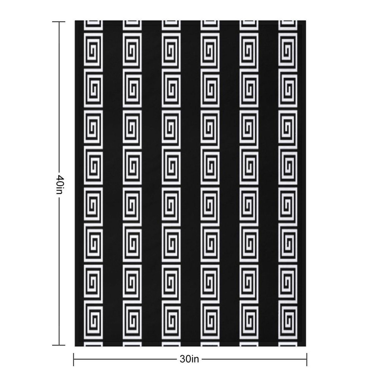 Greek Key Stripes Black & White Sustainable Throw Blanket