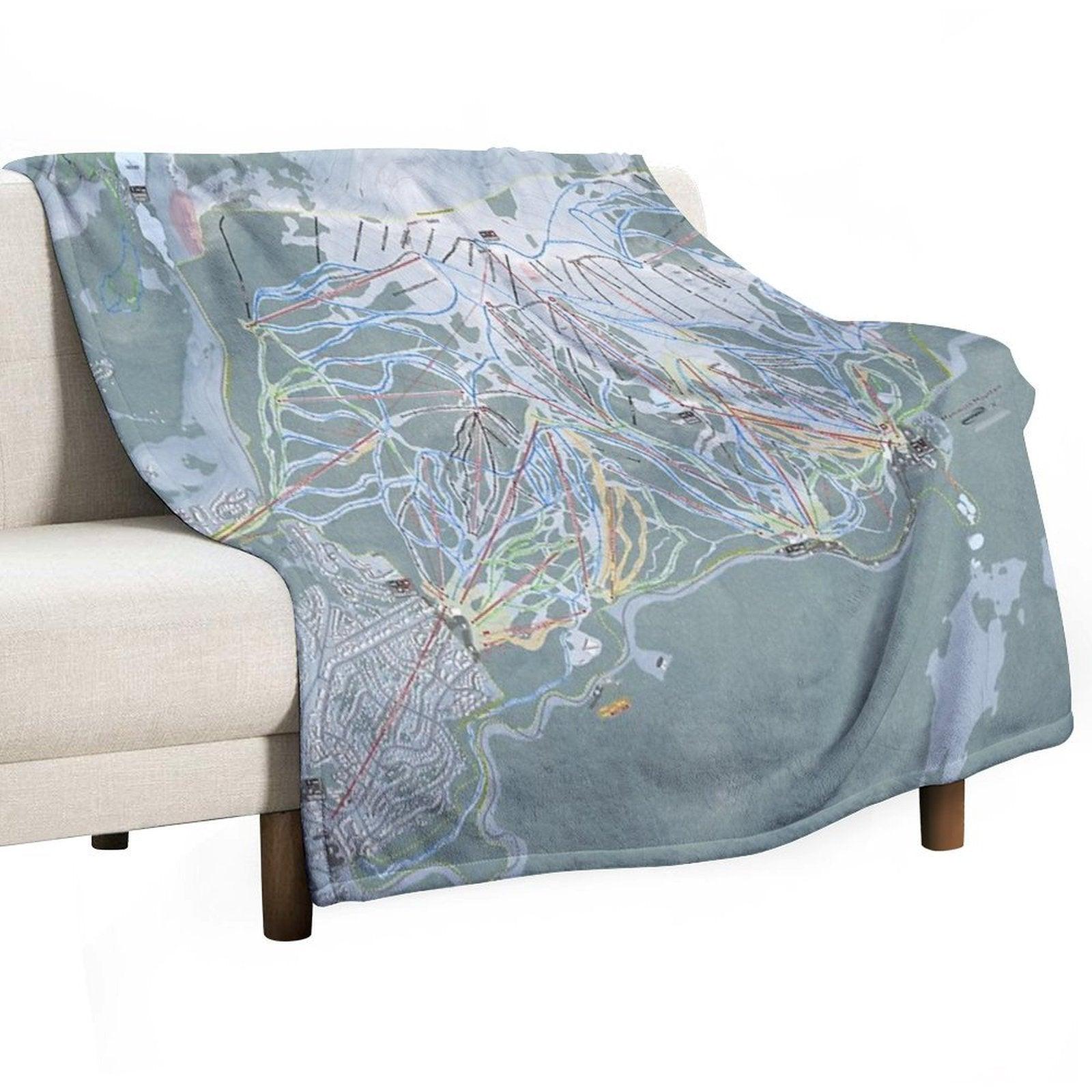 Mammoth Mountain Resort Trail Map Throw Blanket