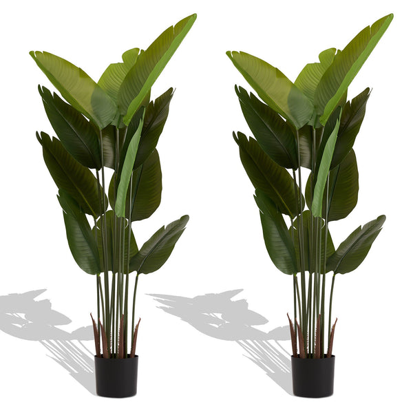 Artificial Bird of Paradise Plant 160cm Tall Faux Tropical Palm Tree Green Plastic Indoor Outdoor Decoration