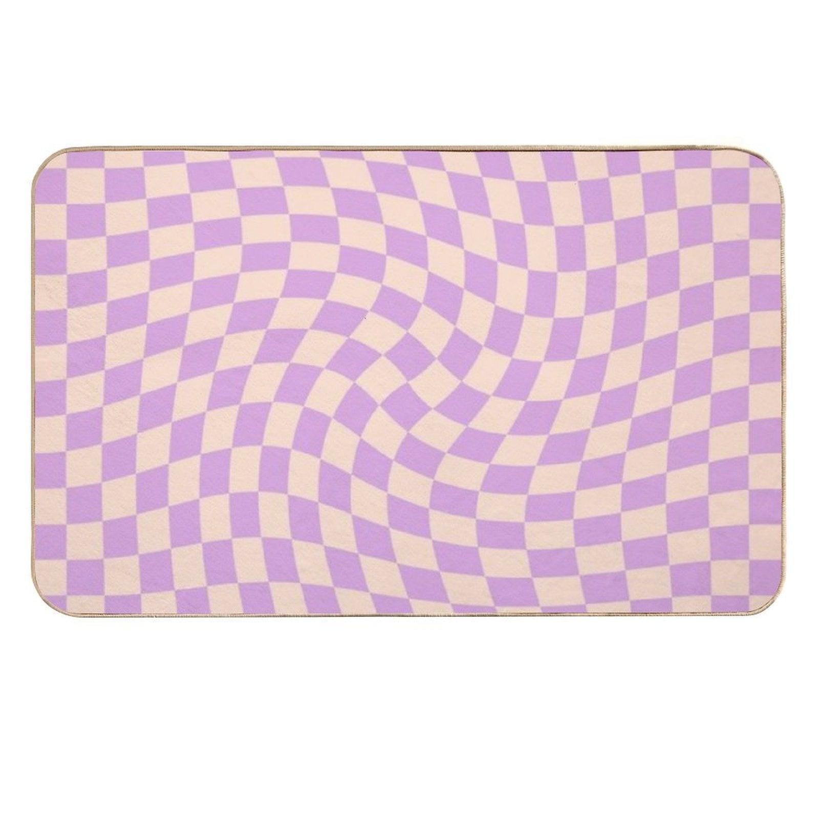 Check V - Lilac Twist  Eco-Friendly Bath Mat