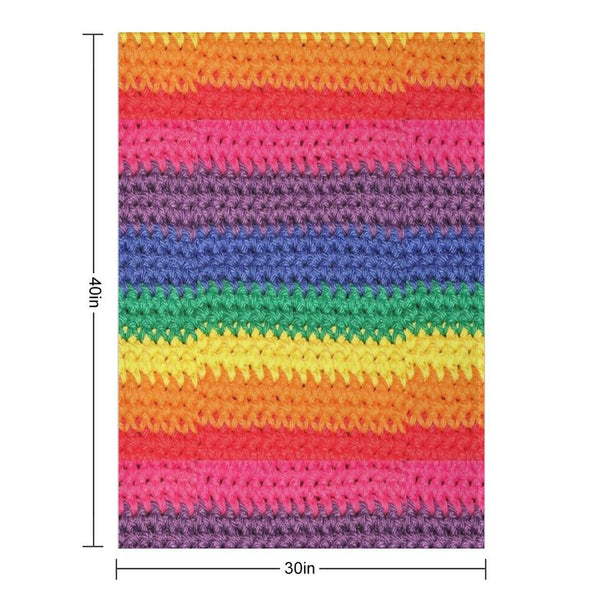 Crochet Rainbow Wrinkle-free Throw Blanket