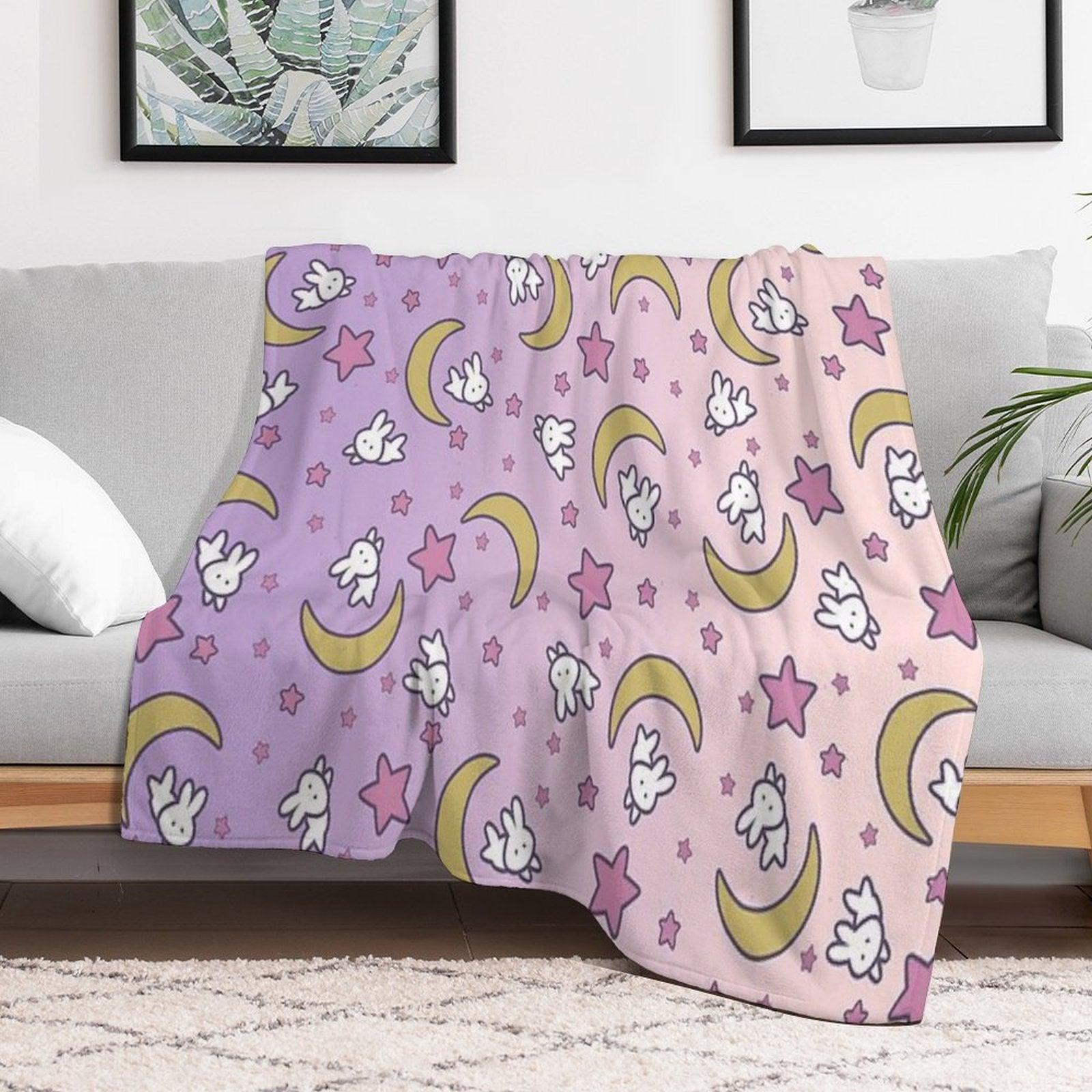 Sailor Moon - Usagi's Print Moon Bunny Blanket Throw Blanket