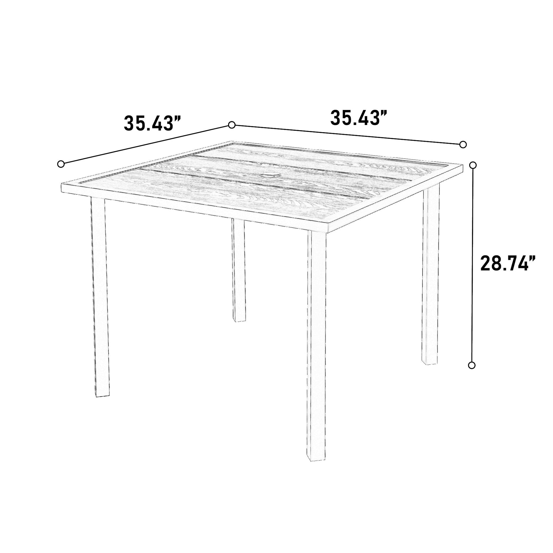5 Piece Patio Dining Set with Removable Cushions