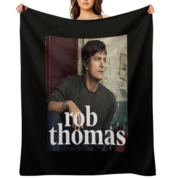 Rob Thomas Singer Music Band Sustainable Throw Blanket