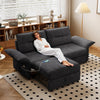 Multi-Functional Sofa Bed with Plush Fabric - Grey