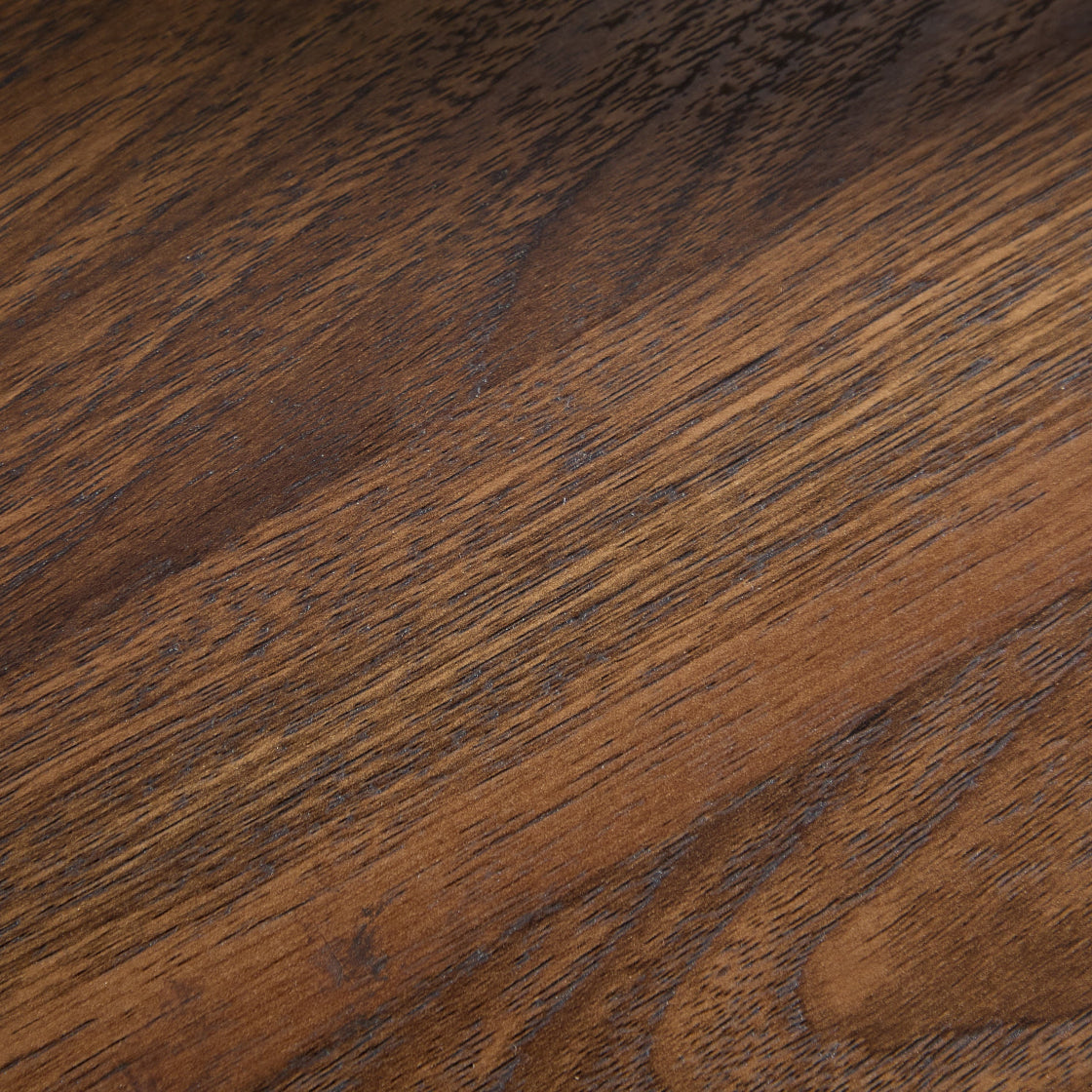 Detailed view of the wood grain on the top surface of the Farmhouse 5 Drawers Dresser Chests for Bedroom, highlighting its rich texture.