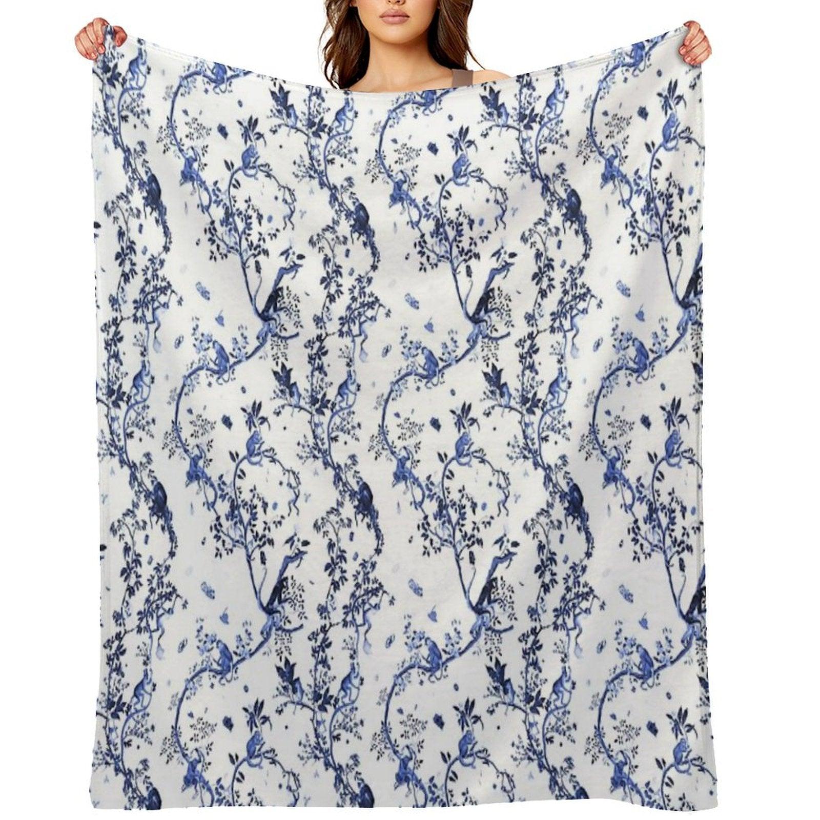 Monkey World Jouy Throw Blanket