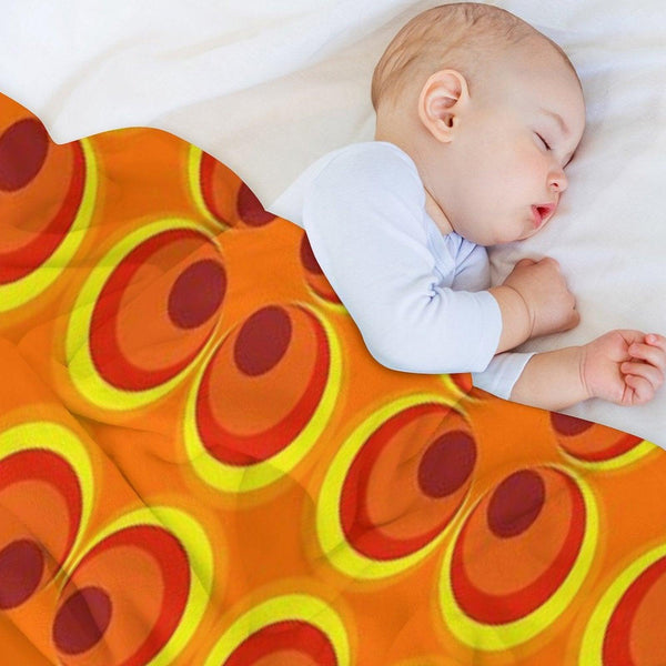 1970s Burnt Orange Retro Design Throw Blanket