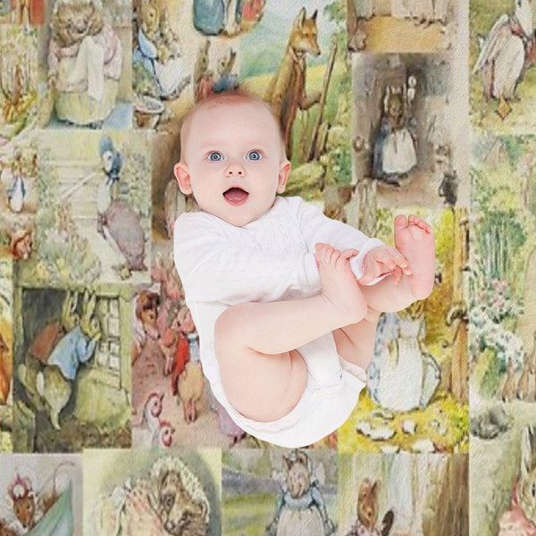 Beatrix Potter Collage Throw Blanket