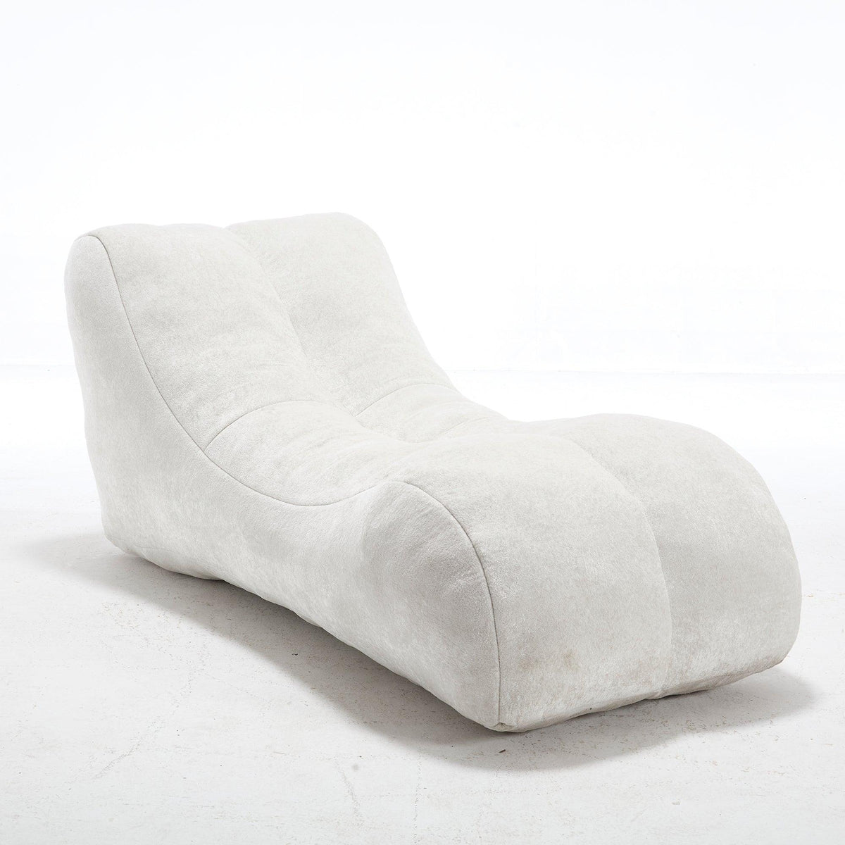 White Polyester Bean Bag Sofa‑Lounger