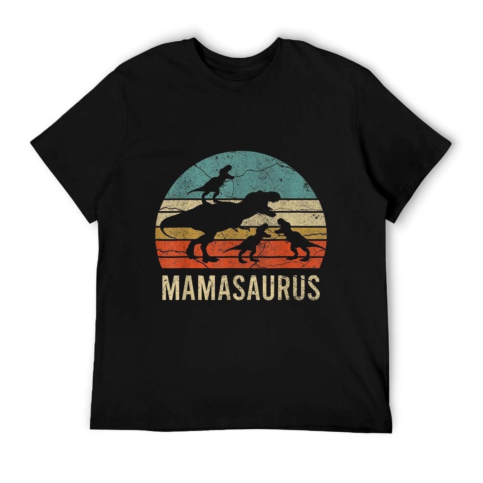 Mommy Mom Mama Dinosaur Funny 3 Three Kids Mamasaurus Gift T-Shirt