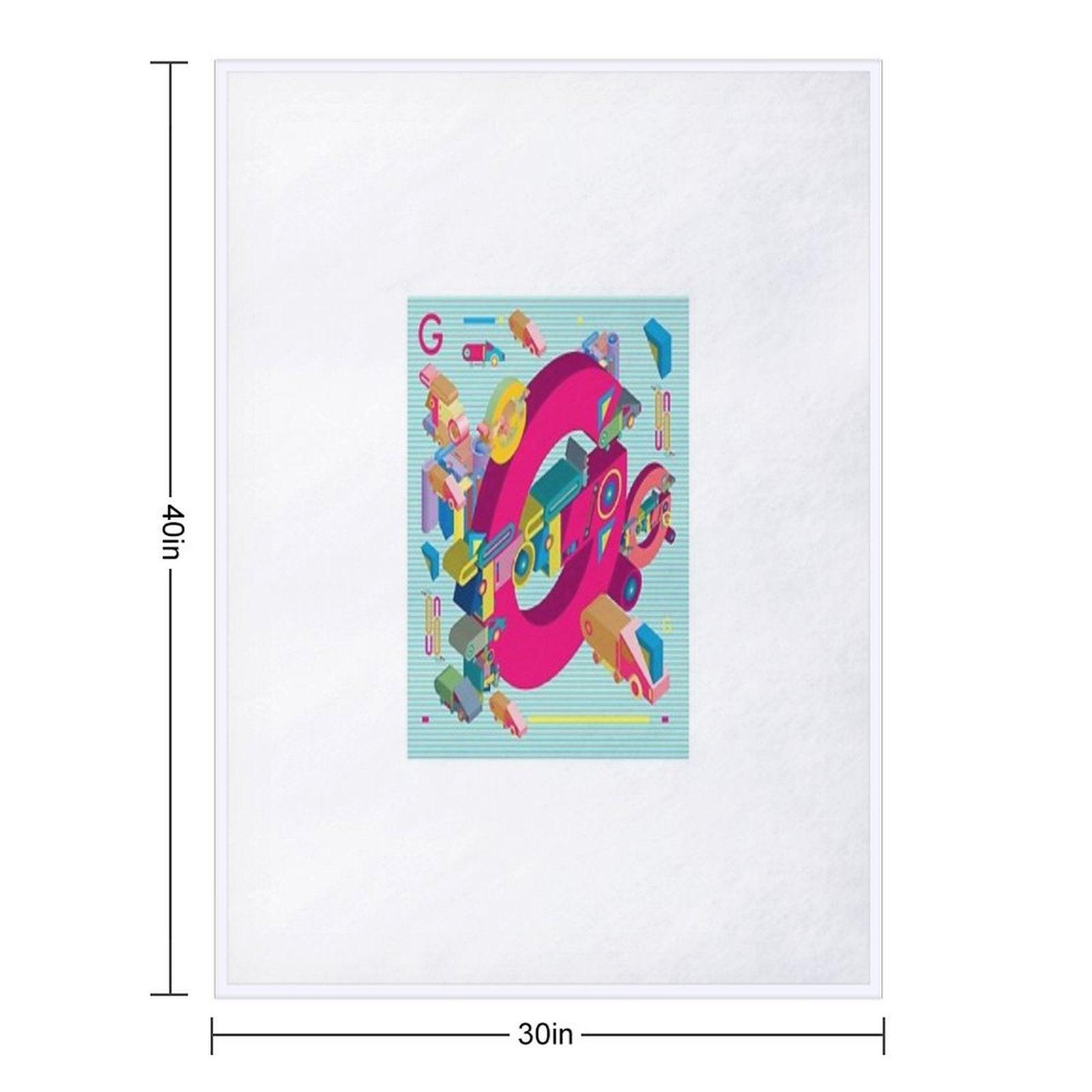 Vector Alphabet 3D Letter G Throw Blanket