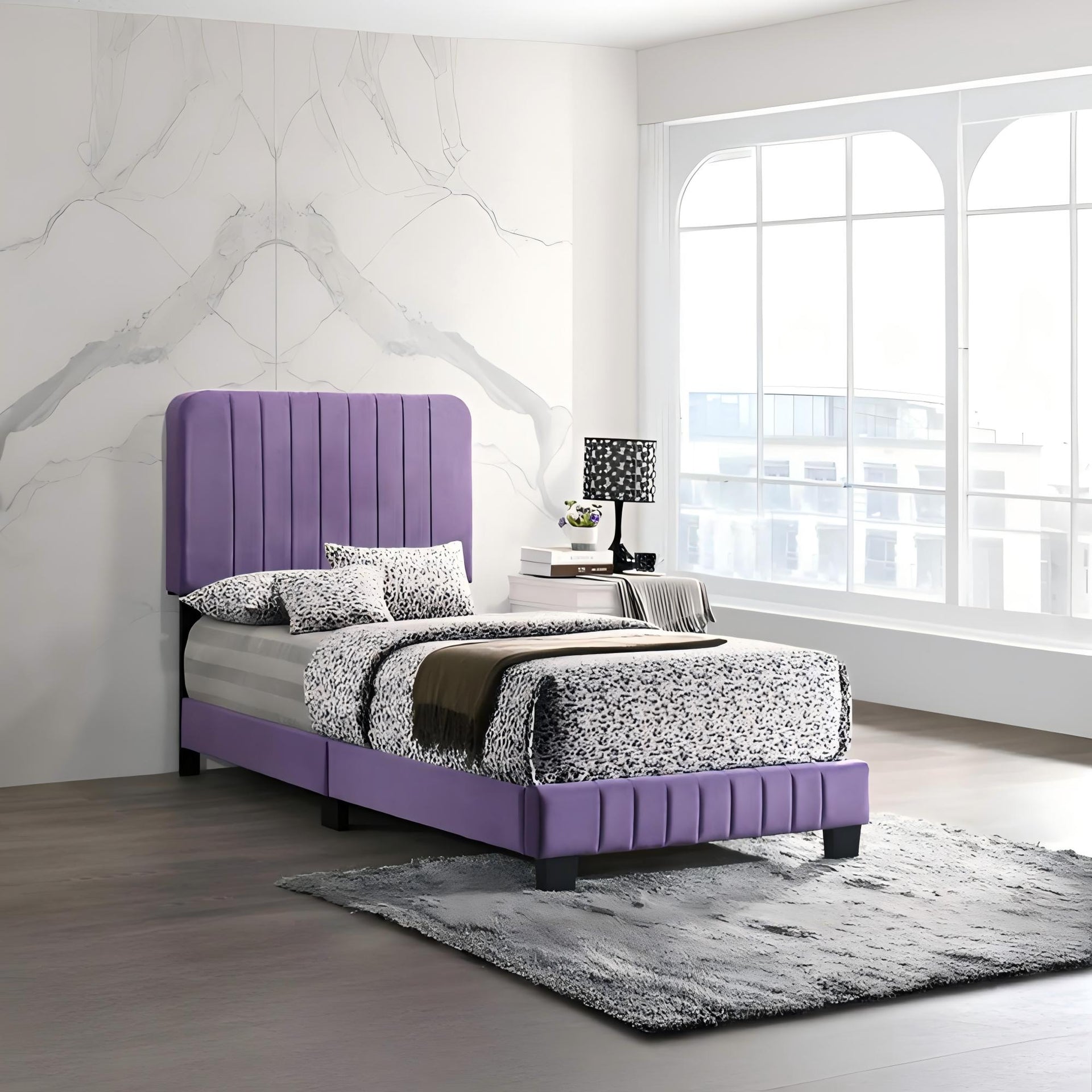 Contemporary Twin Bed In Vibrant
