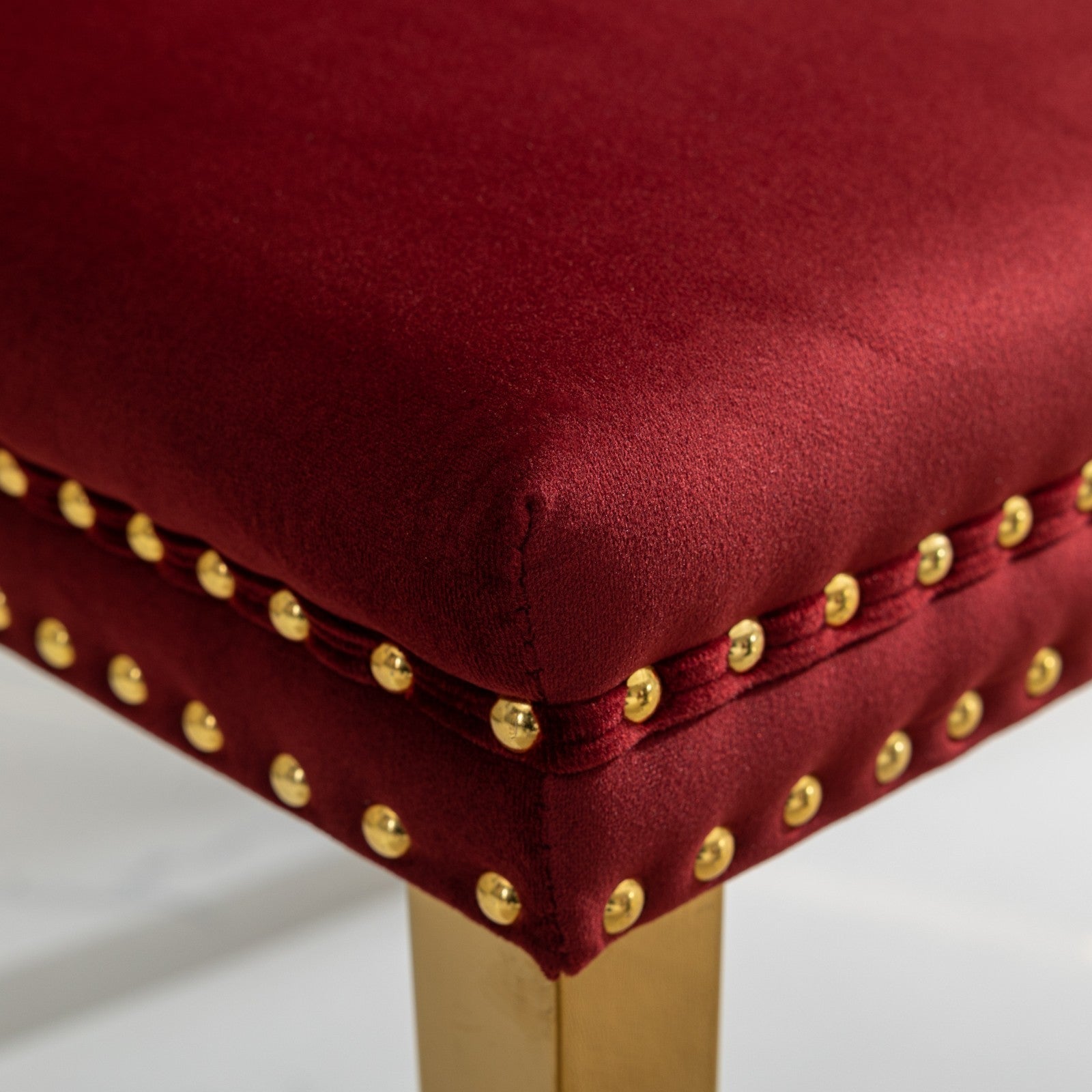 Nikki Collection Modern Tufted Solid Wood Velvet Upholstered Dining Chair with Gold Legs