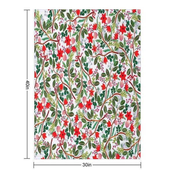 Christmas Floral Pattern Throw Blanket
